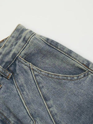 IREP Stealth Wealth Men's Multi-Pocket Cargo Wide Leg Jeans Trendsi 