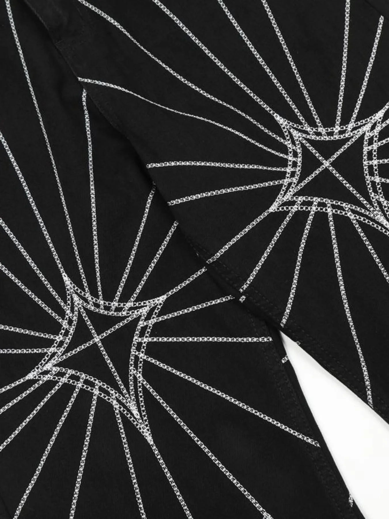 IREP Stealth Wealth Men's Spider Web Embroidered Flared Jeans iRepBrand