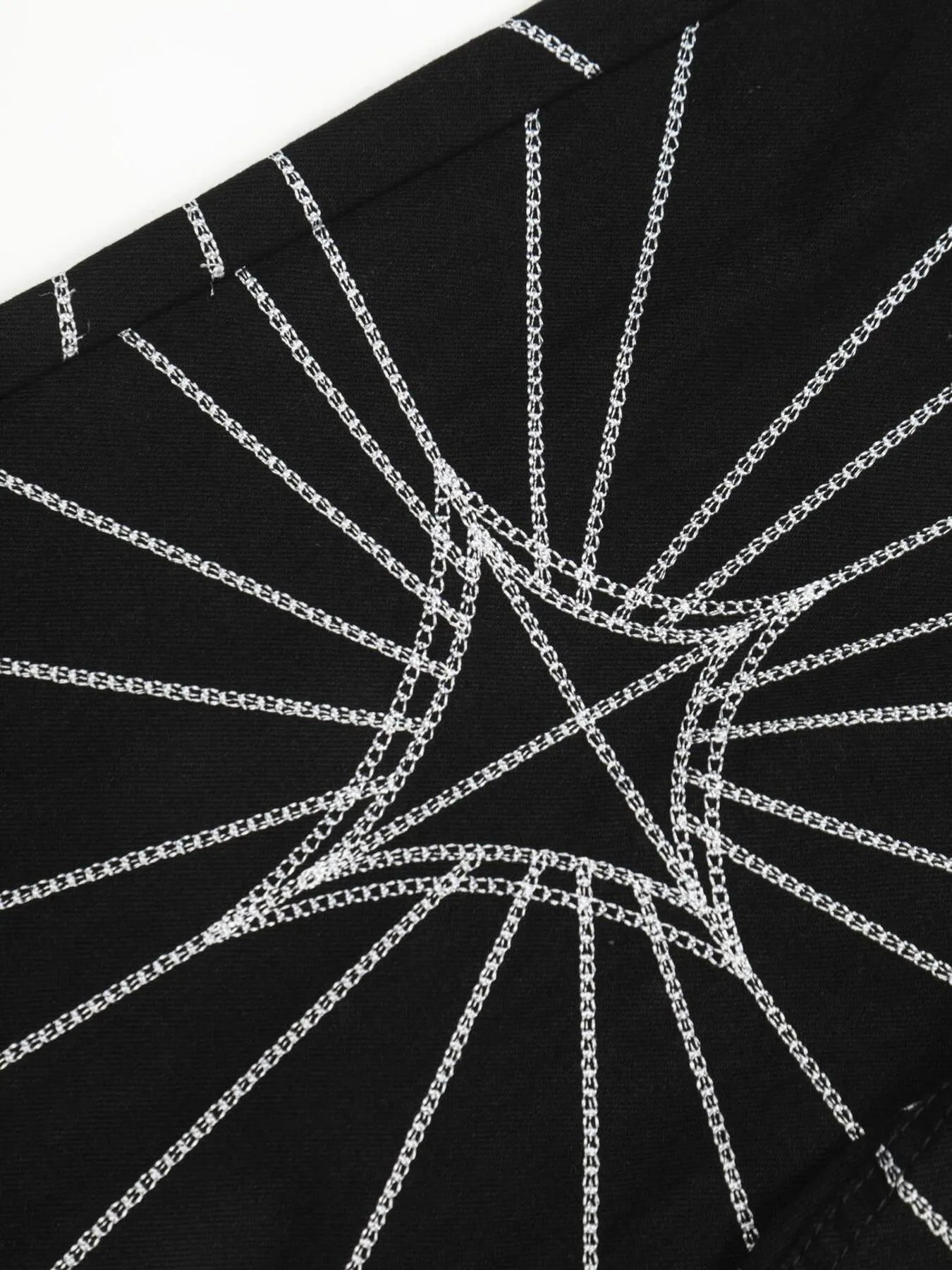 IREP Stealth Wealth Men's Spider Web Embroidered Flared Jeans iRepBrand