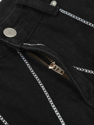 IREP Stealth Wealth Men's Spider Web Embroidered Flared Jeans iRepBrand