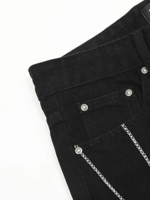 IREP Stealth Wealth Men's Spider Web Embroidered Flared Jeans iRepBrand