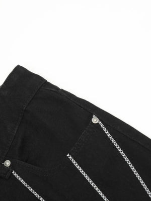 IREP Stealth Wealth Men's Spider Web Embroidered Flared Jeans iRepBrand