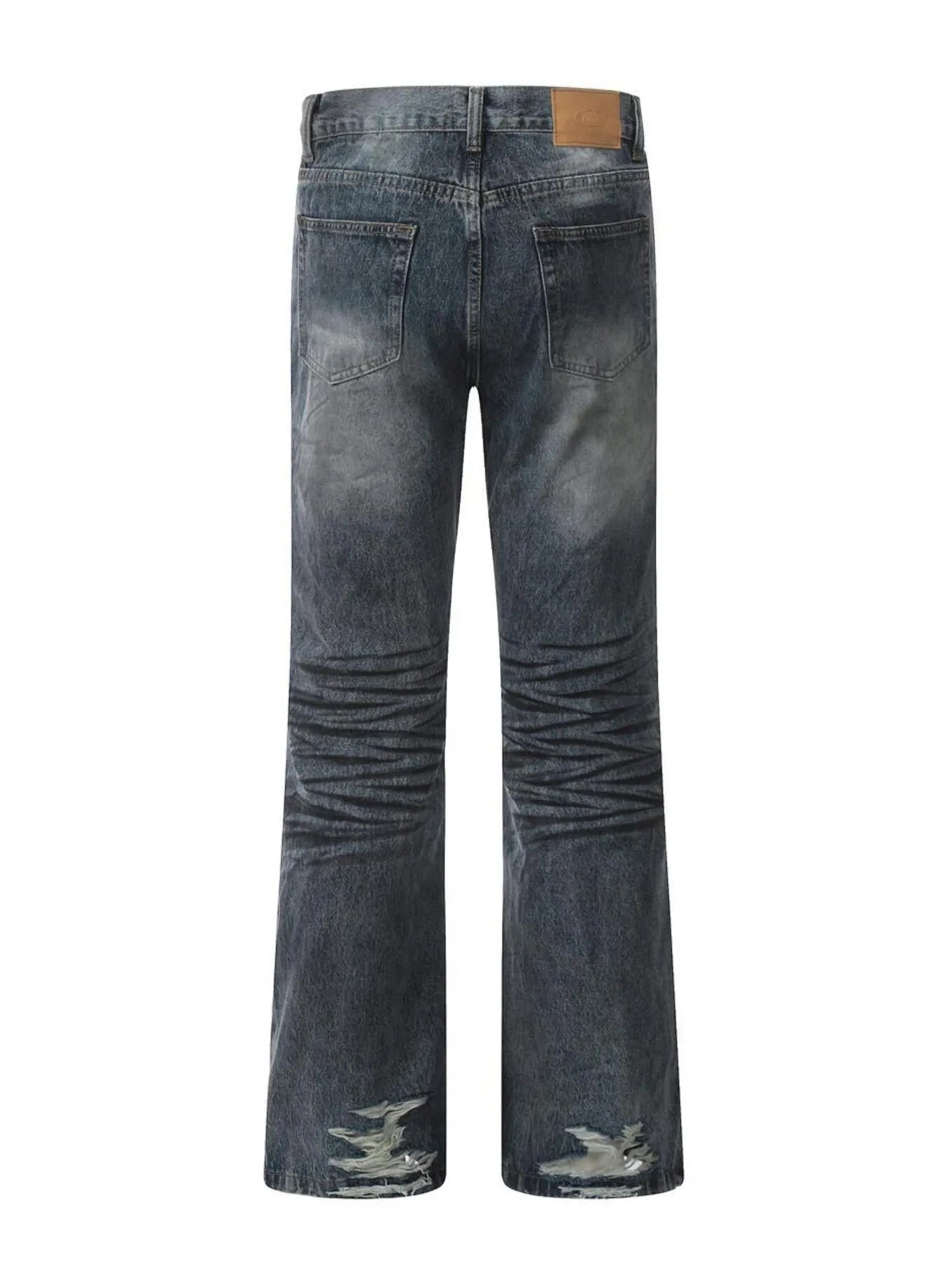 IREP Stealth Wealth Men's Washed Distressed Wide-Leg Zlec Jeans Trendsi 