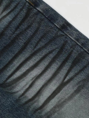 IREP Stealth Wealth Men's Washed Distressed Wide-Leg Zlec Jeans Trendsi 