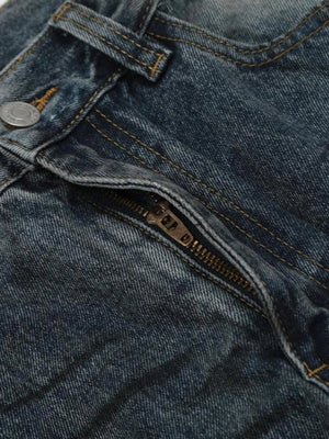 IREP Stealth Wealth Men's Washed Distressed Wide-Leg Zlec Jeans Trendsi 