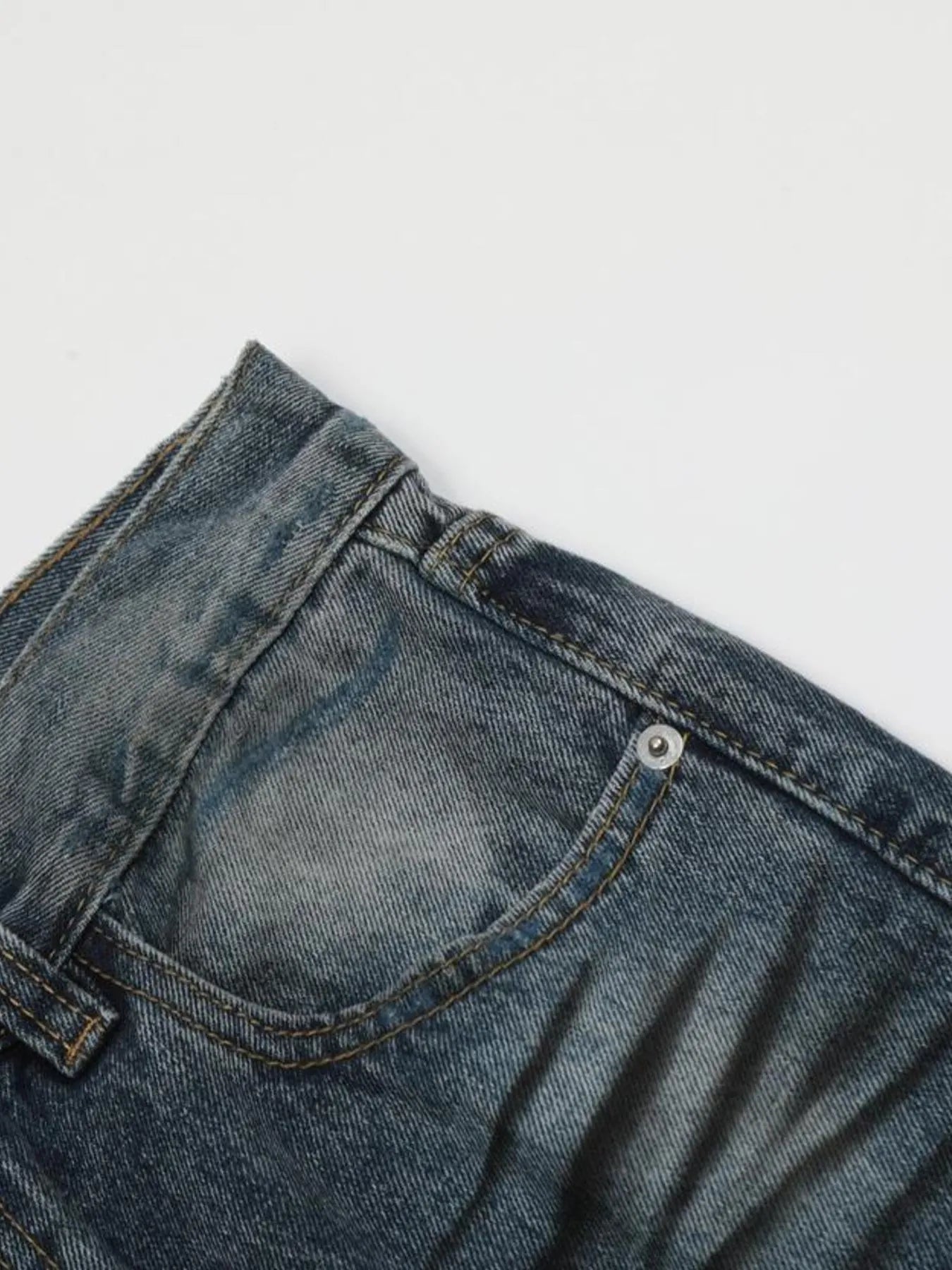 IREP Stealth Wealth Men's Washed Distressed Wide-Leg Zlec Jeans Trendsi 