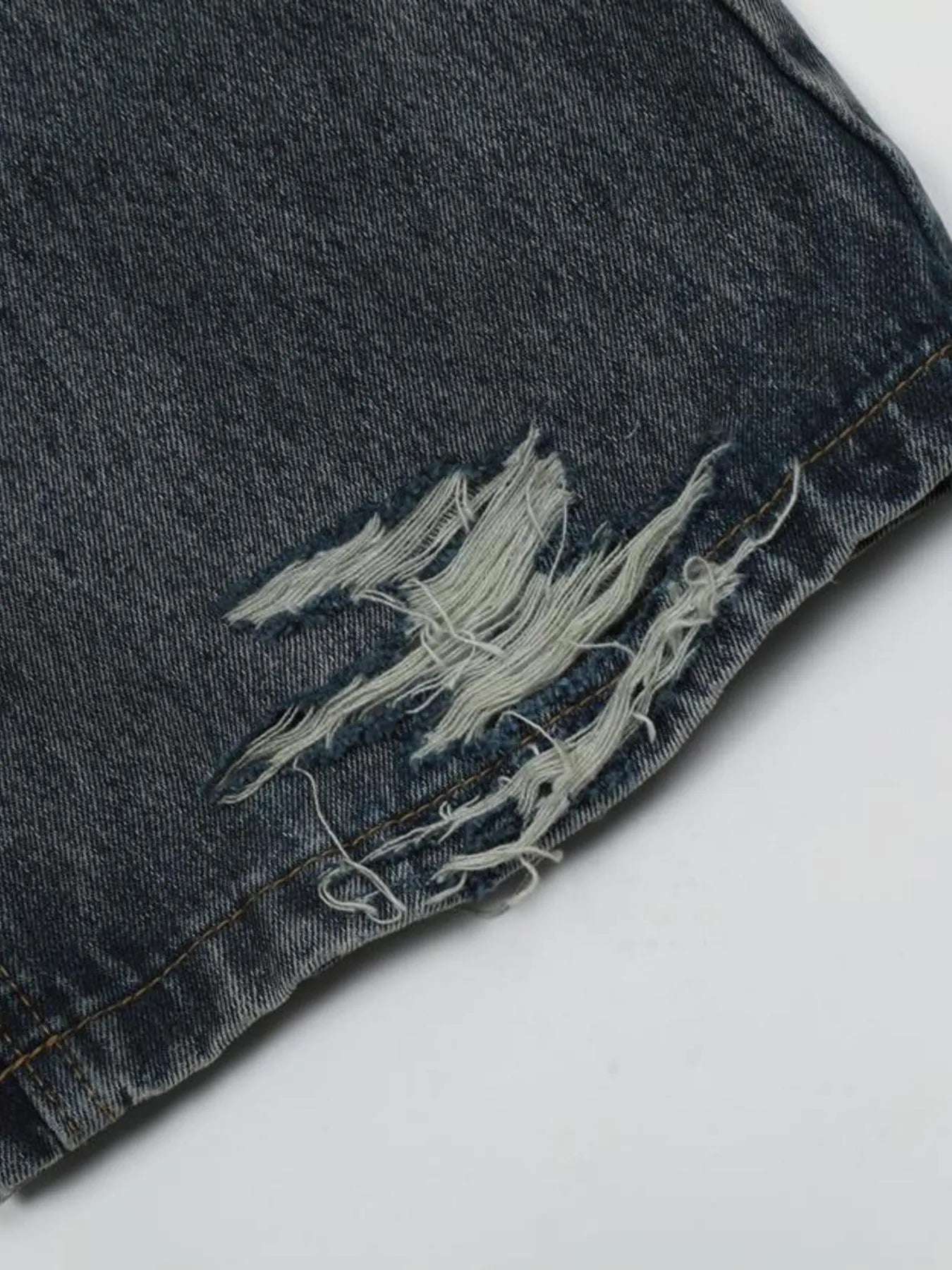 IREP Stealth Wealth Men's Washed Distressed Wide-Leg Zlec Jeans Trendsi 