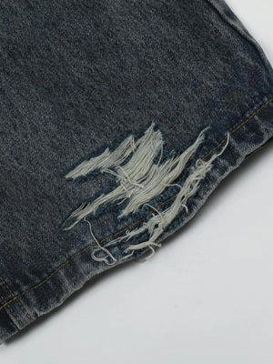 IREP Stealth Wealth Men's Washed Distressed Wide-Leg Zlec Jeans Trendsi 