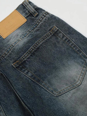 IREP Stealth Wealth Men's Washed Distressed Wide-Leg Zlec Jeans Trendsi 