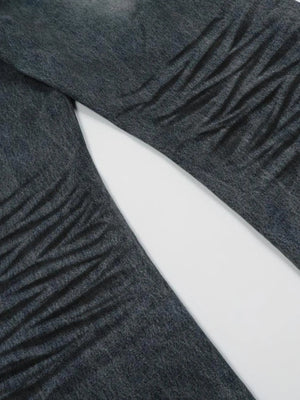 IREP Stealth Wealth Men's Washed Distressed Wide-Leg Zlec Jeans Trendsi 