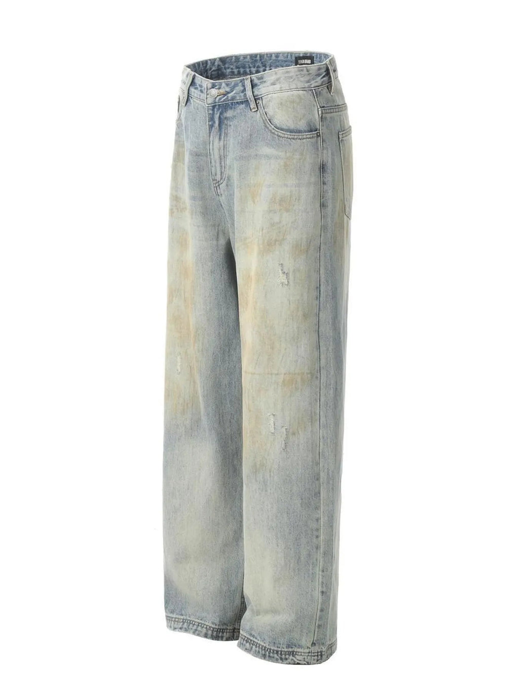 IREP Stealth Wealth Men's Washed Wide-Leg Distressed Jeans iRepBrand