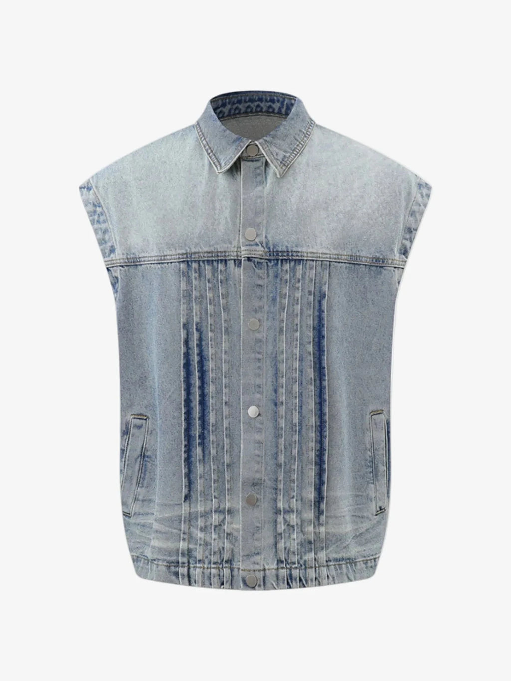 IREP Stealth Wealth Merrick Sleeveless Vintage Washed Denim Jacket Jacket iRepBrand