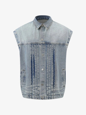 IREP Stealth Wealth Merrick Sleeveless Vintage Washed Denim Jacket Jacket iRepBrand