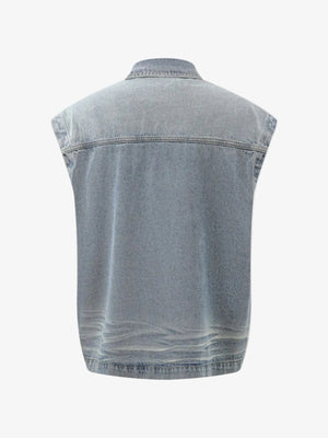 IREP Stealth Wealth Merrick Sleeveless Vintage Washed Denim Jacket Jacket iRepBrand