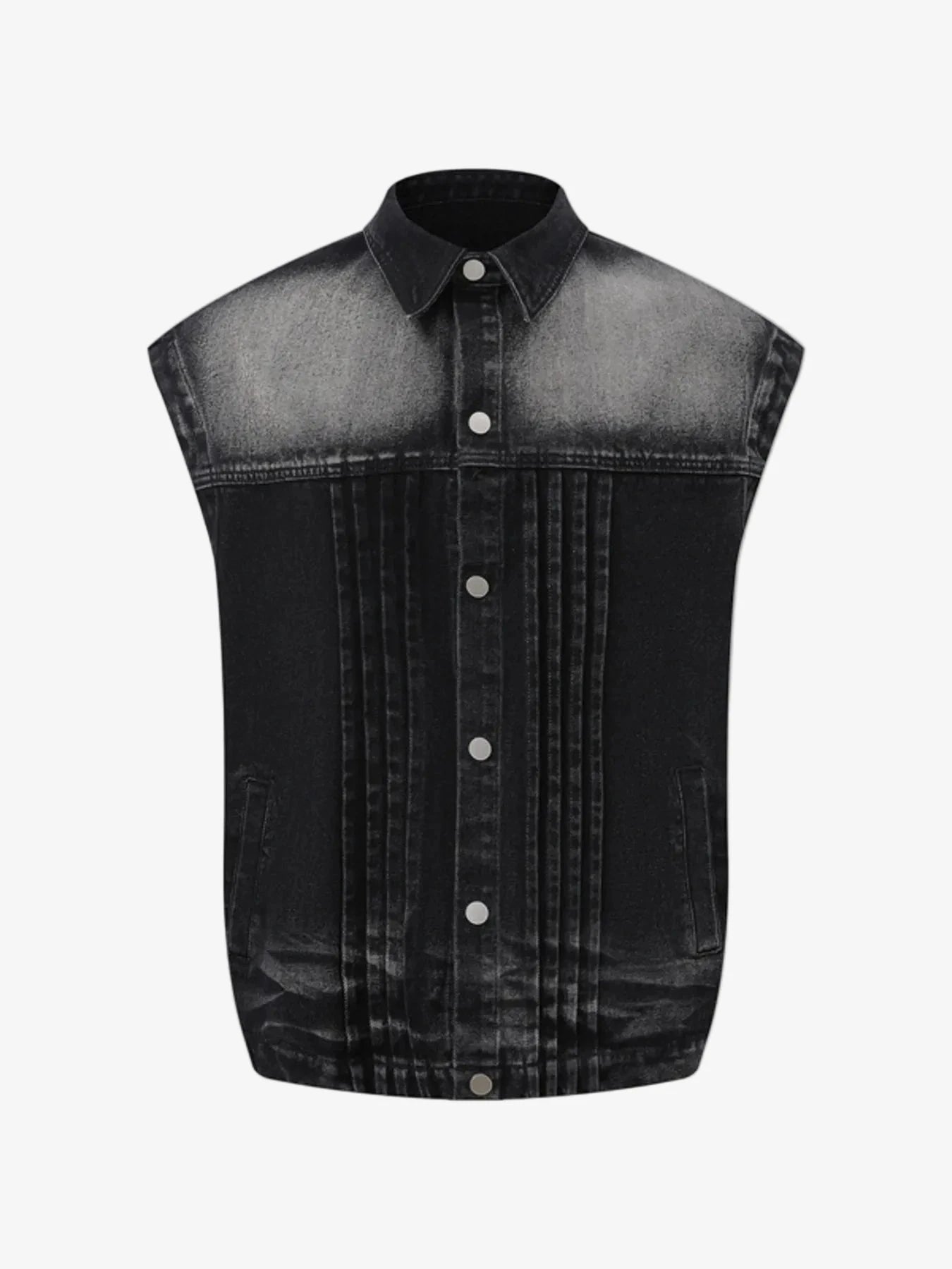 IREP Stealth Wealth Merrick Sleeveless Vintage Washed Denim Jacket Jacket iRepBrand