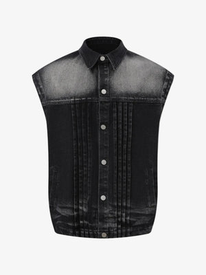 IREP Stealth Wealth Merrick Sleeveless Vintage Washed Denim Jacket Jacket iRepBrand