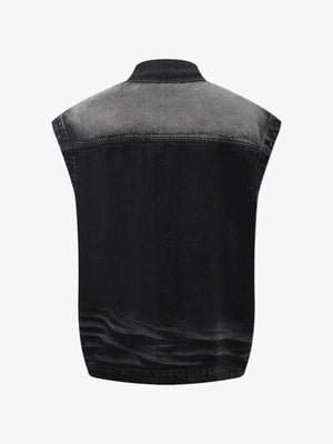 IREP Stealth Wealth Merrick Sleeveless Vintage Washed Denim Jacket Jacket iRepBrand