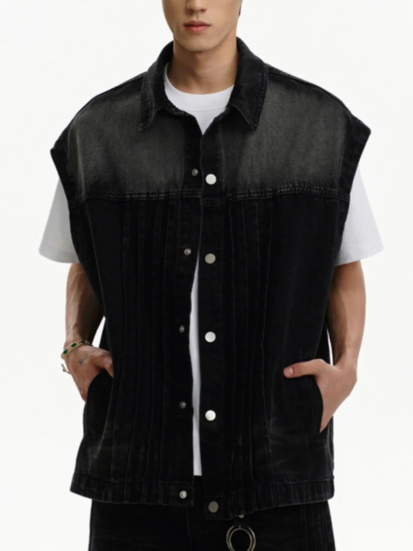 IREP Stealth Wealth Merrick Sleeveless Vintage Washed Denim Jacket Jacket iRepBrand
