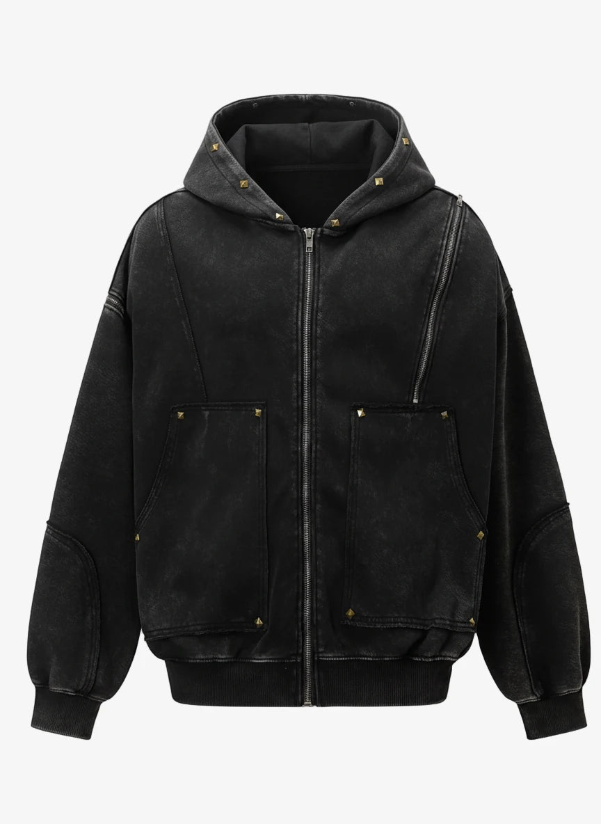 IREP Stealth Wealth Nogar Studded Zip Up Hoodie Hoodie iRepBrand
