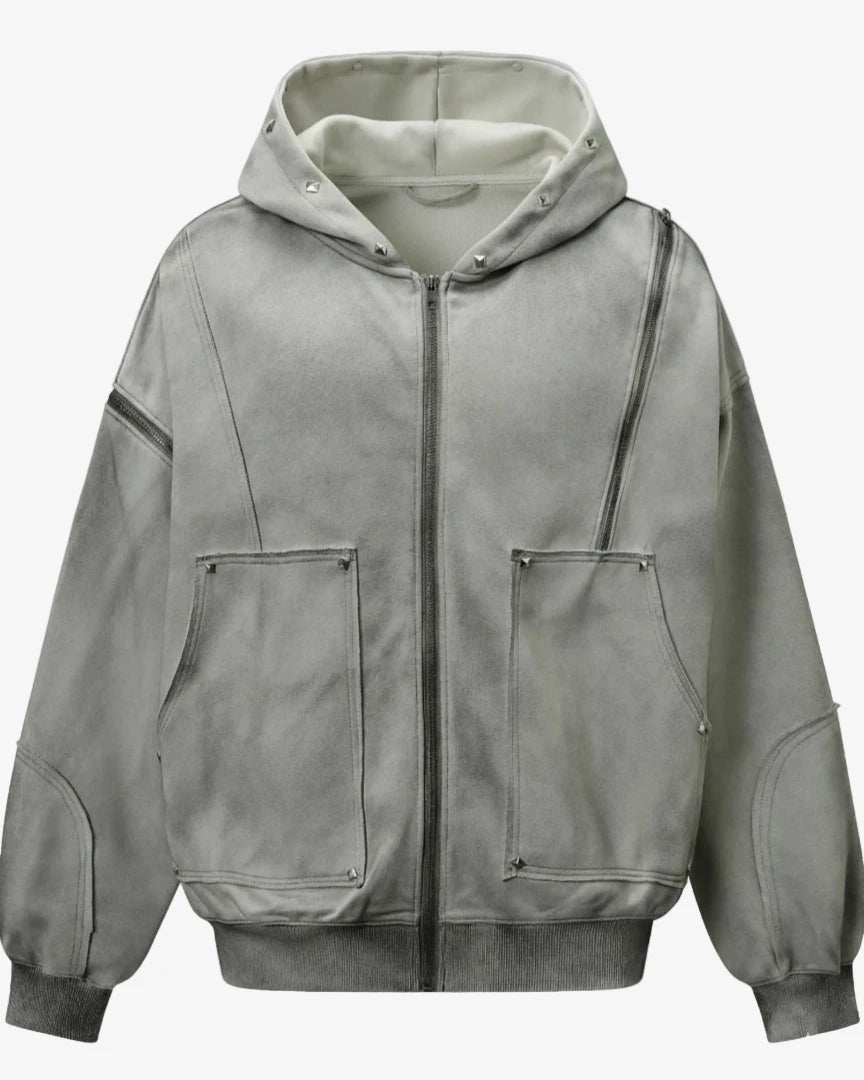IREP Stealth Wealth Nogar Studded Zip Up Hoodie Hoodie iRepBrand