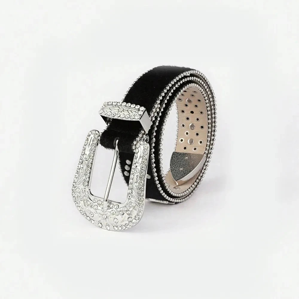 IREP Stealth Wealth Oxy Leather Inlaid Rhinestone Belt Belt iRepBrand