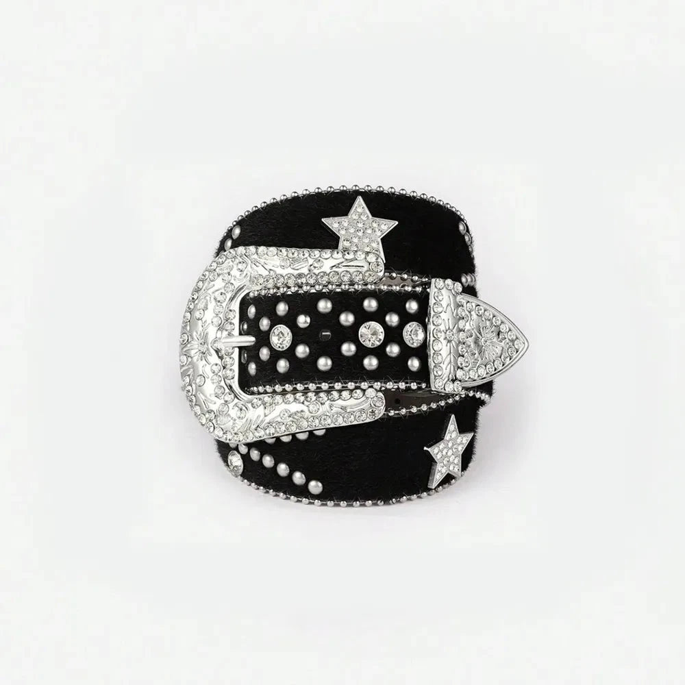 IREP Stealth Wealth Oxy Leather Inlaid Rhinestone Belt Belt iRepBrand