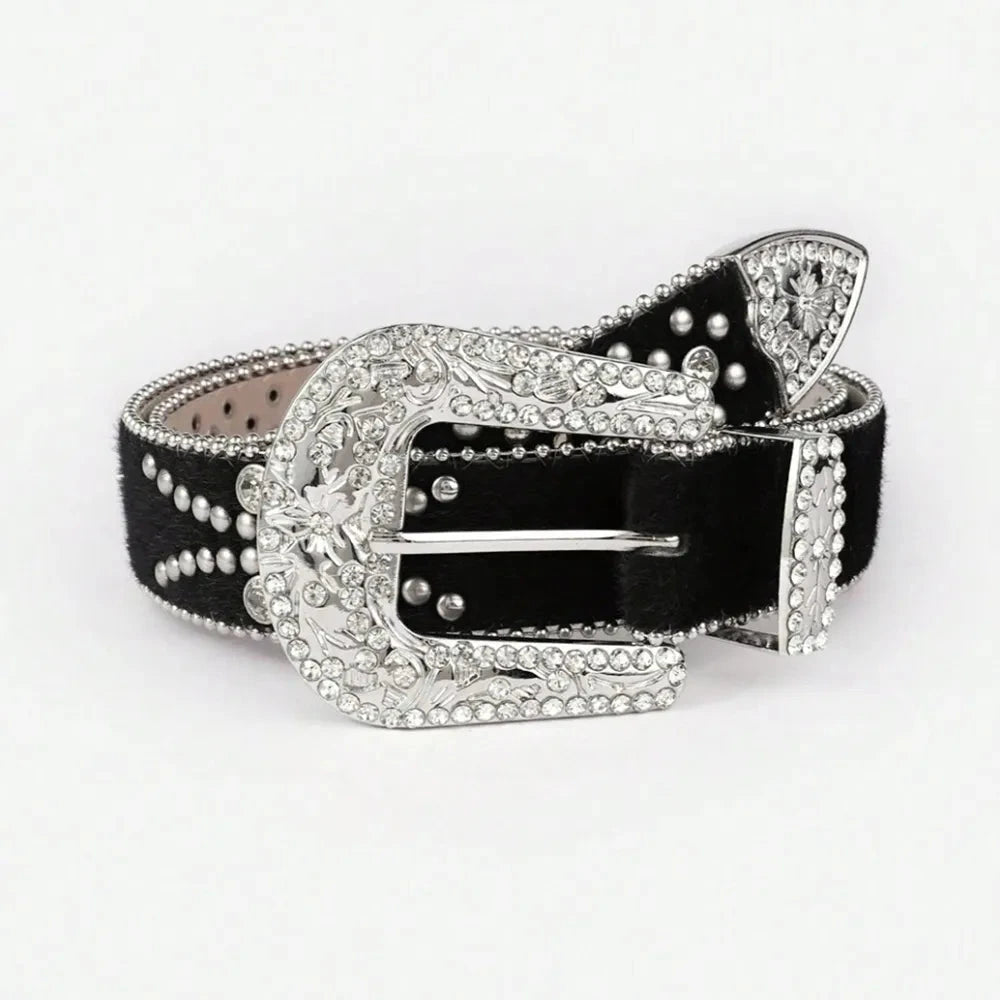 IREP Stealth Wealth Oxy Leather Inlaid Rhinestone Belt Belt iRepBrand