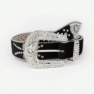 IREP Stealth Wealth Oxy Leather Inlaid Rhinestone Belt Belt iRepBrand