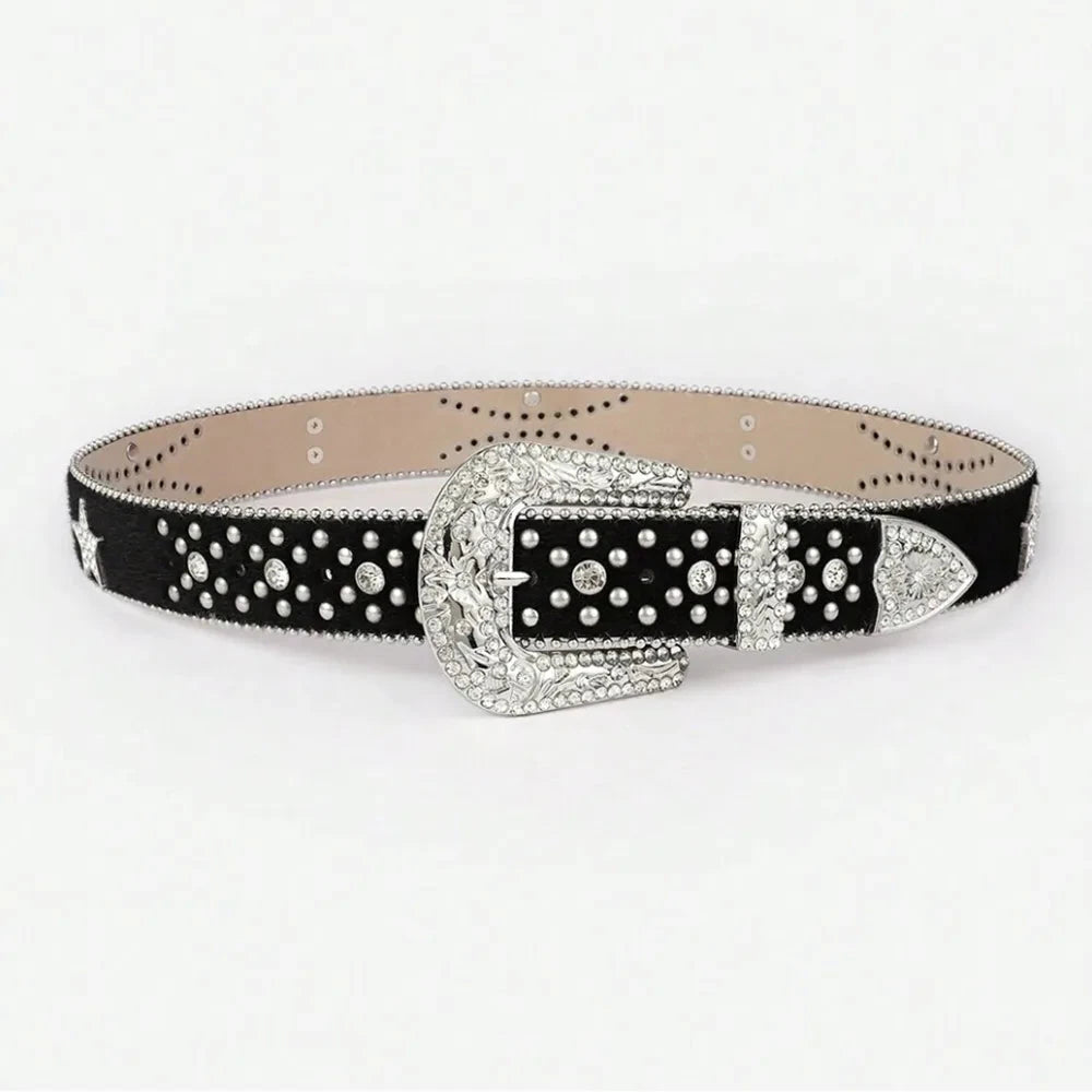 IREP Stealth Wealth Oxy Leather Inlaid Rhinestone Belt Belt iRepBrand