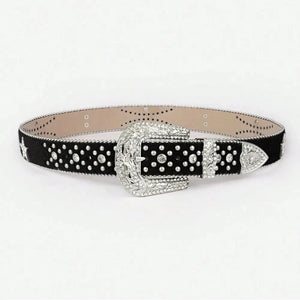 IREP Stealth Wealth Oxy Leather Inlaid Rhinestone Belt Belt iRepBrand