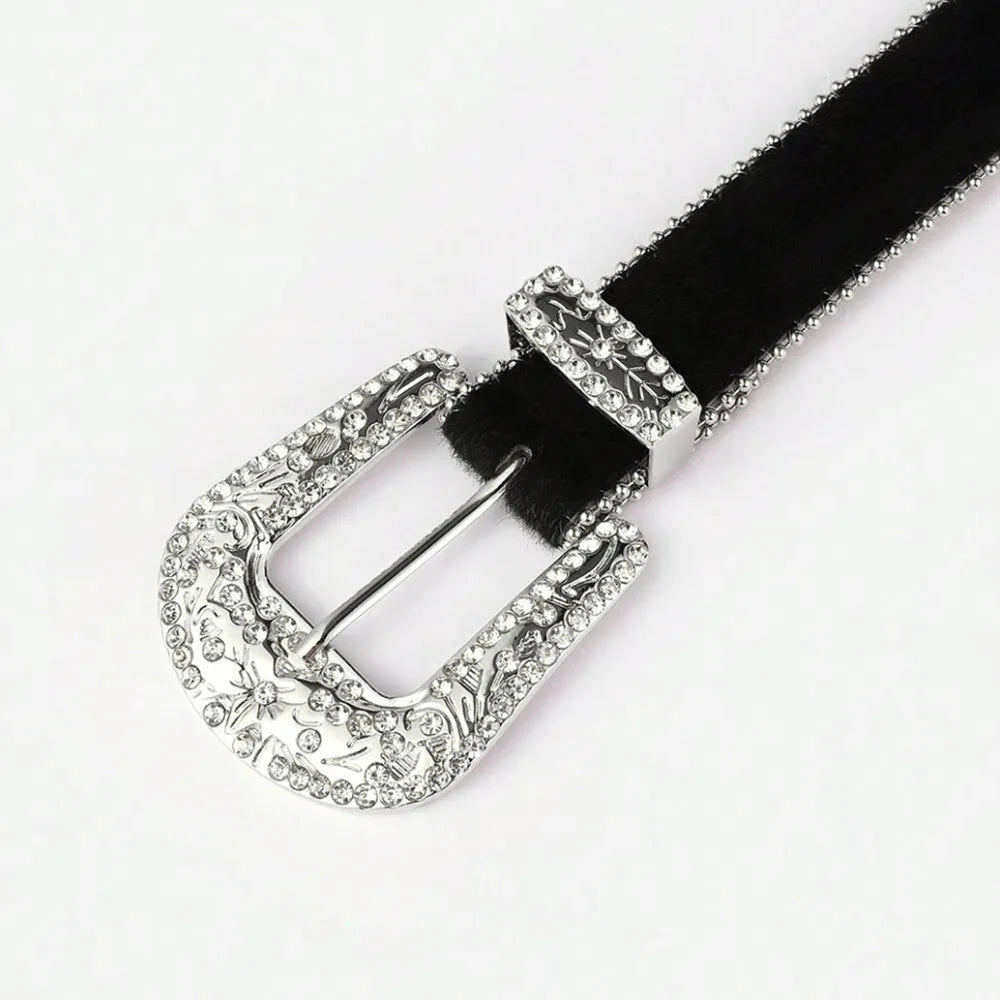IREP Stealth Wealth Oxy Leather Inlaid Rhinestone Belt Belt iRepBrand