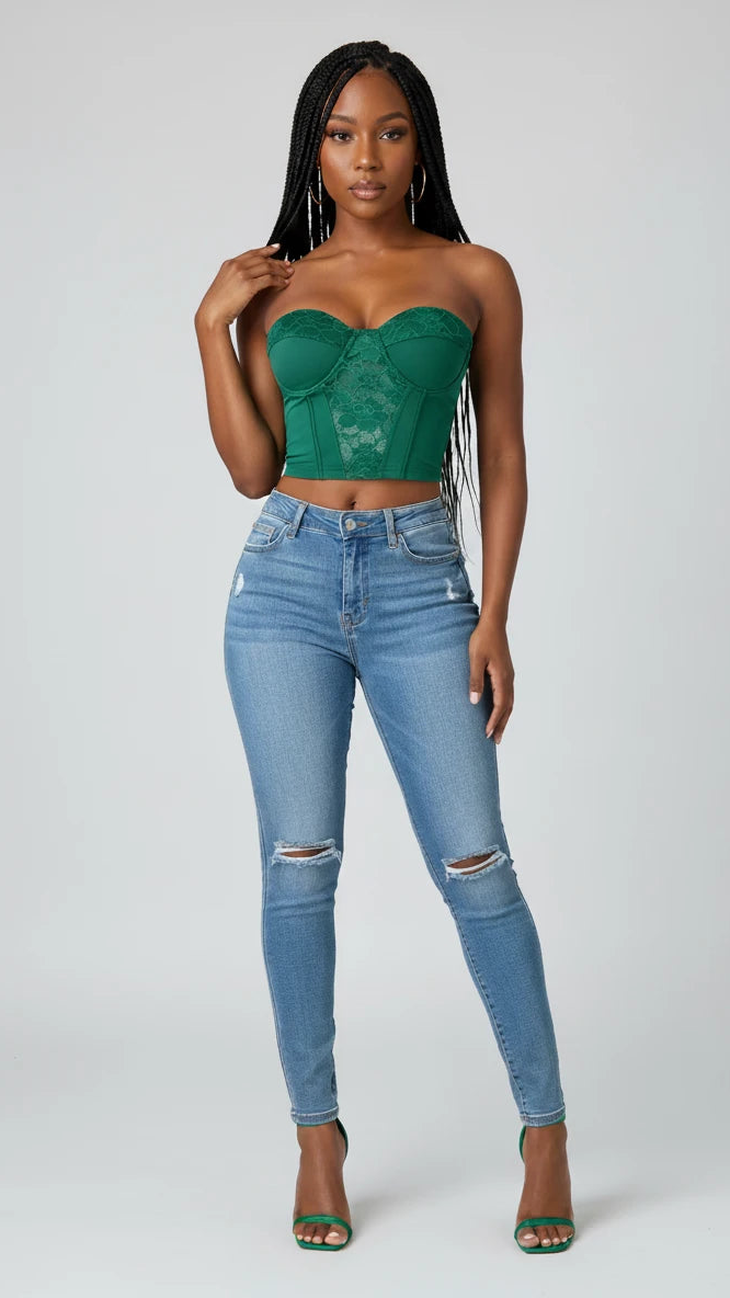 IREP Stealth Wealth Paragon Sweetheart Laced Detailed Neck Bustier  iRepBrand