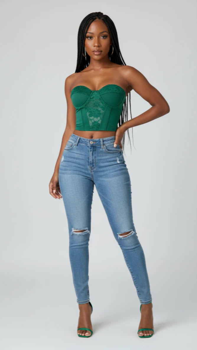 IREP Stealth Wealth Paragon Sweetheart Laced Detailed Neck Bustier  iRepBrand