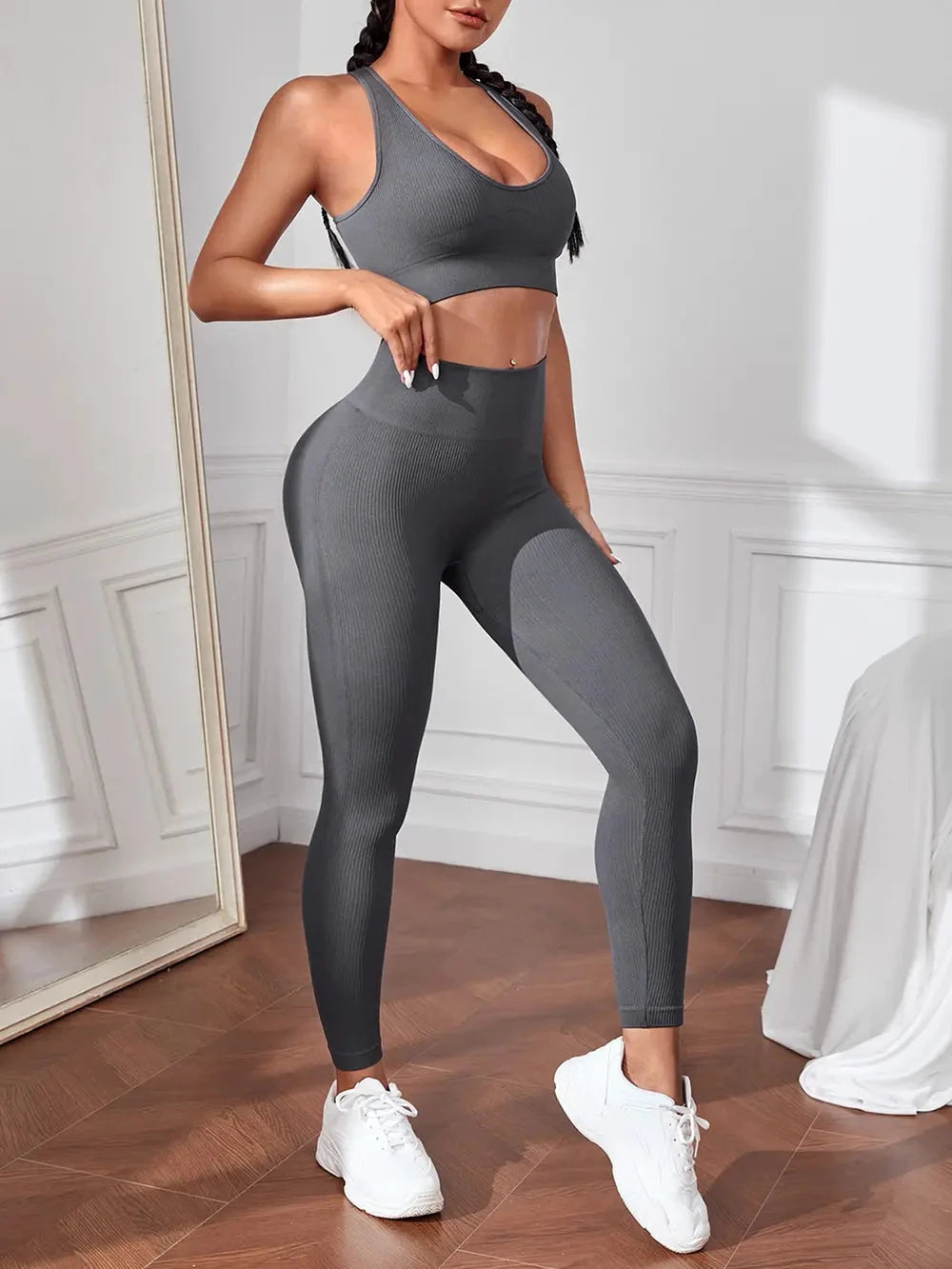 IREP Stealth Wealth Phoebe Sport Tank and Leggings Set Trendsi 