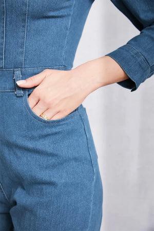 IREP Stealth Wealth Rebecca Denim Jumpsuit  iRepBrand