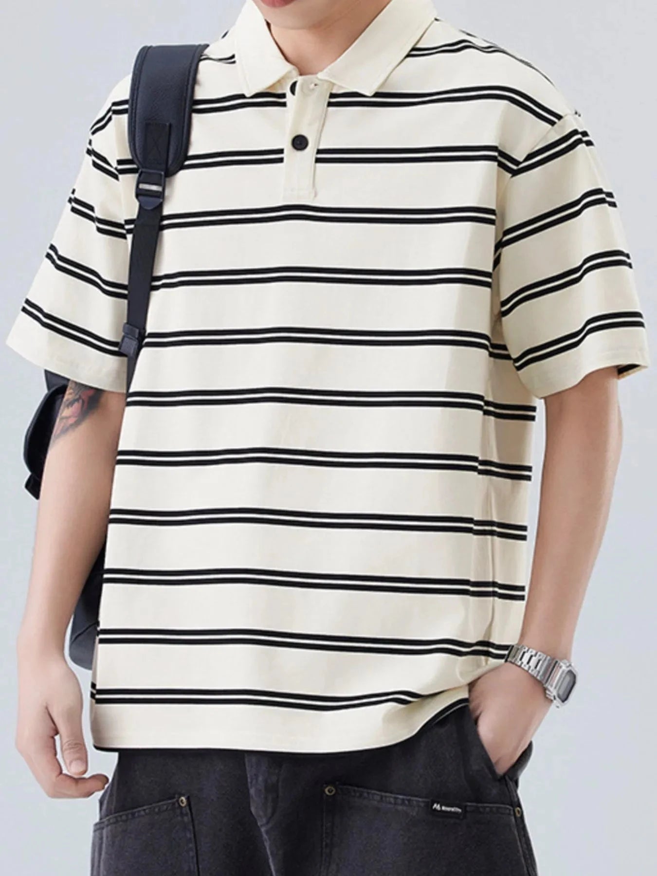 IREP Stealth Wealth Saanvi Striped Polo Shirt T-Shirt iRepBrand