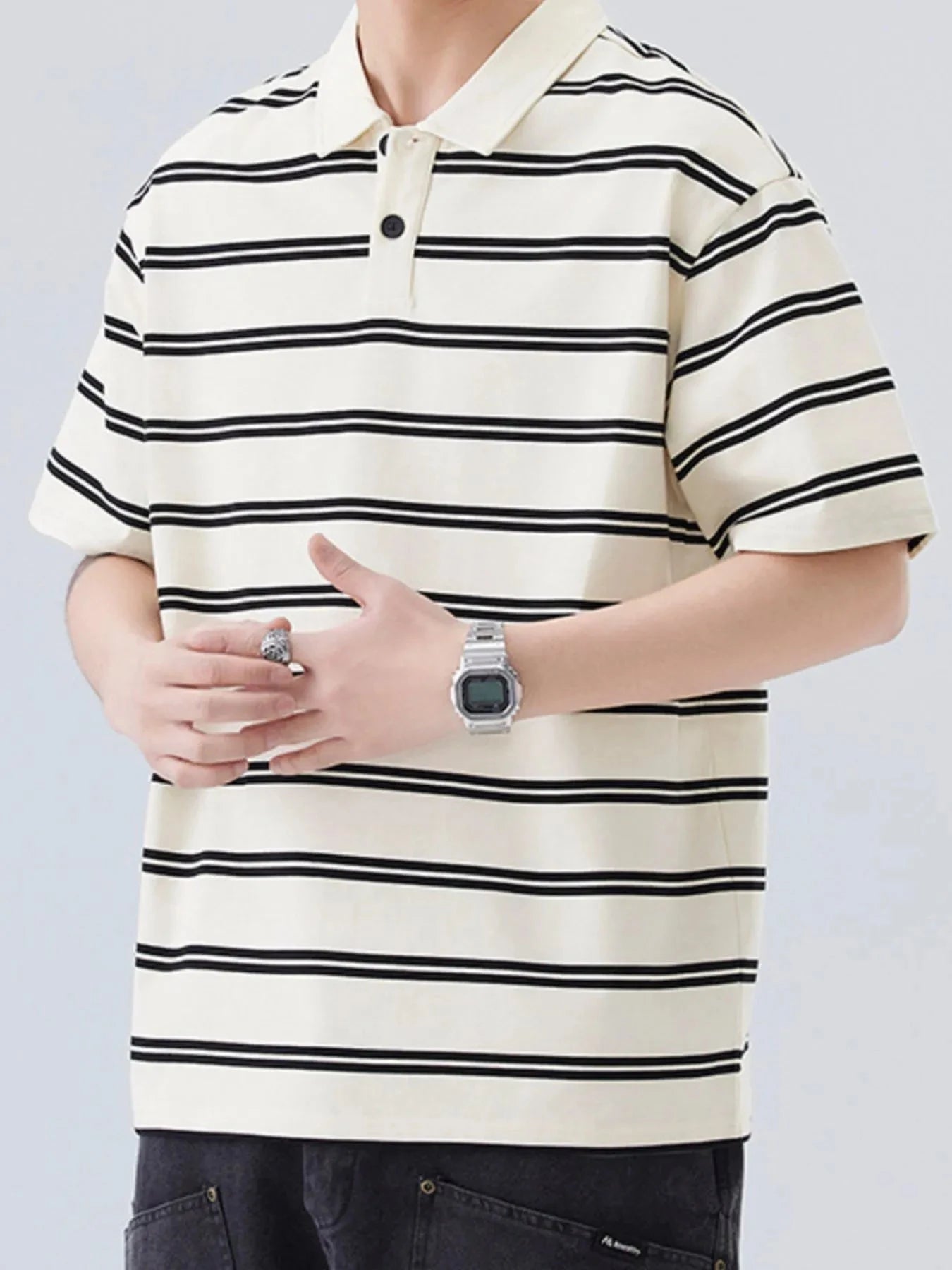 IREP Stealth Wealth Saanvi Striped Polo Shirt T-Shirt iRepBrand