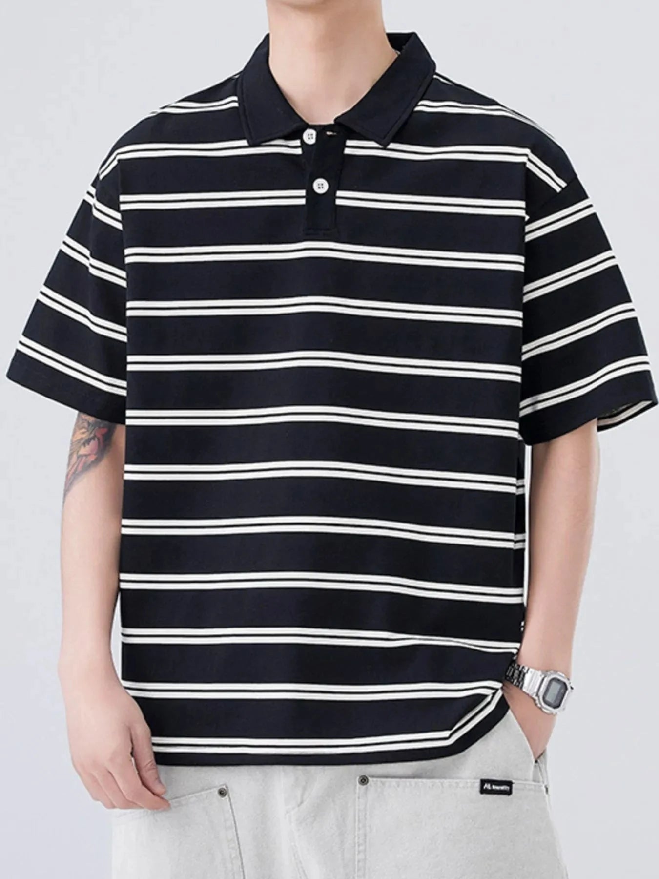 IREP Stealth Wealth Saanvi Striped Polo Shirt T-Shirt iRepBrand