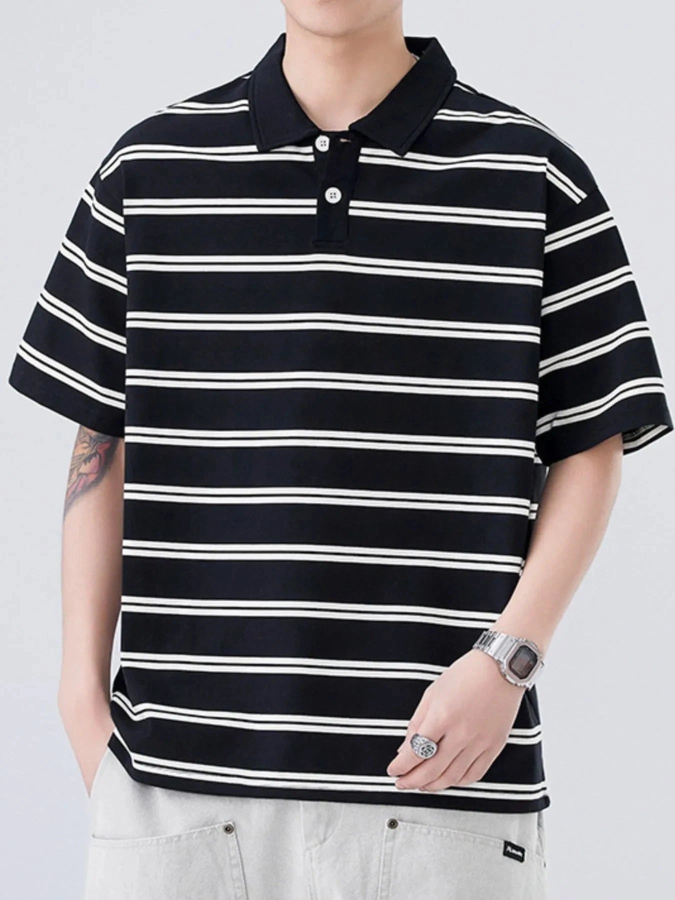 IREP Stealth Wealth Saanvi Striped Polo Shirt T-Shirt iRepBrand