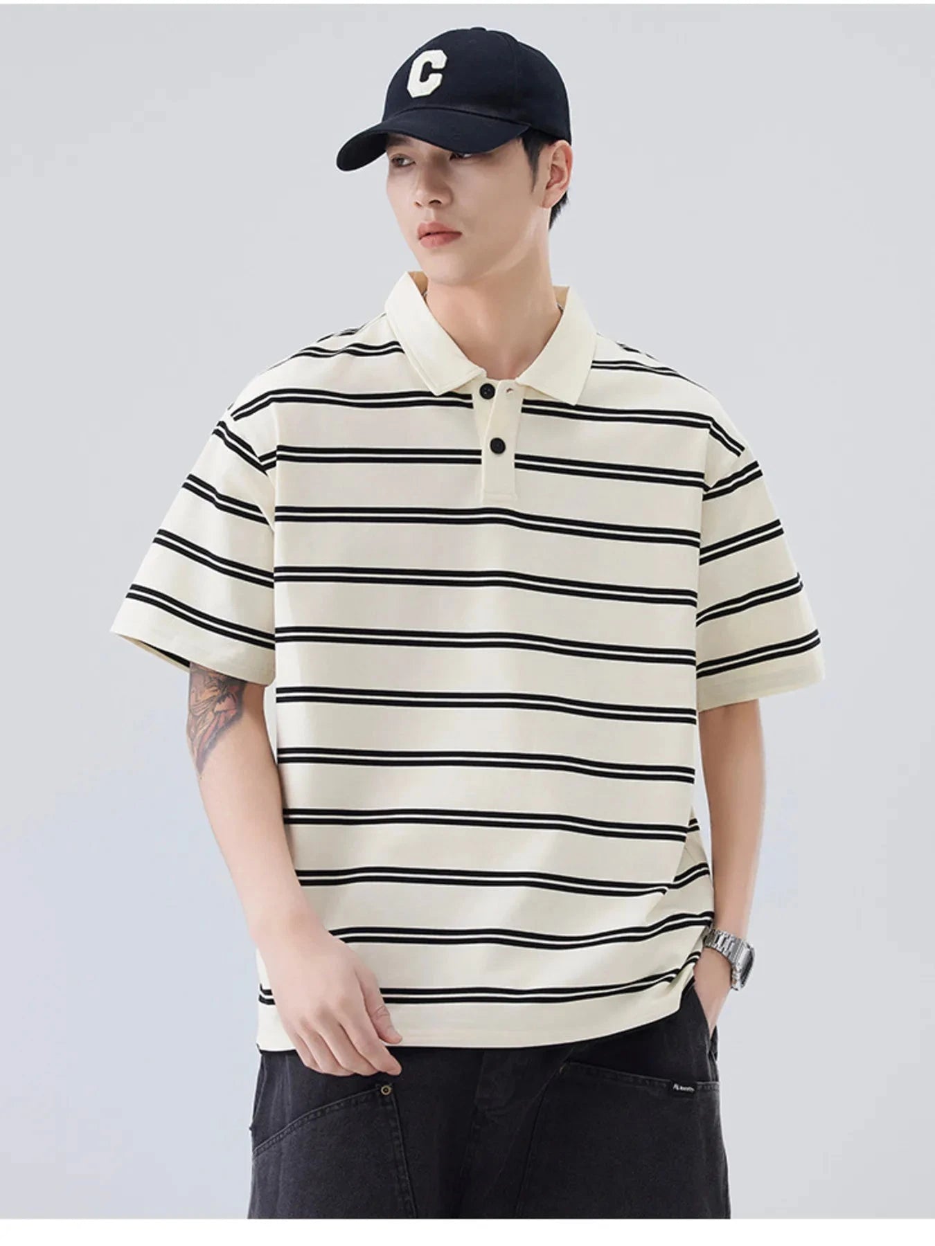 IREP Stealth Wealth Saanvi Striped Polo Shirt T-Shirt iRepBrand
