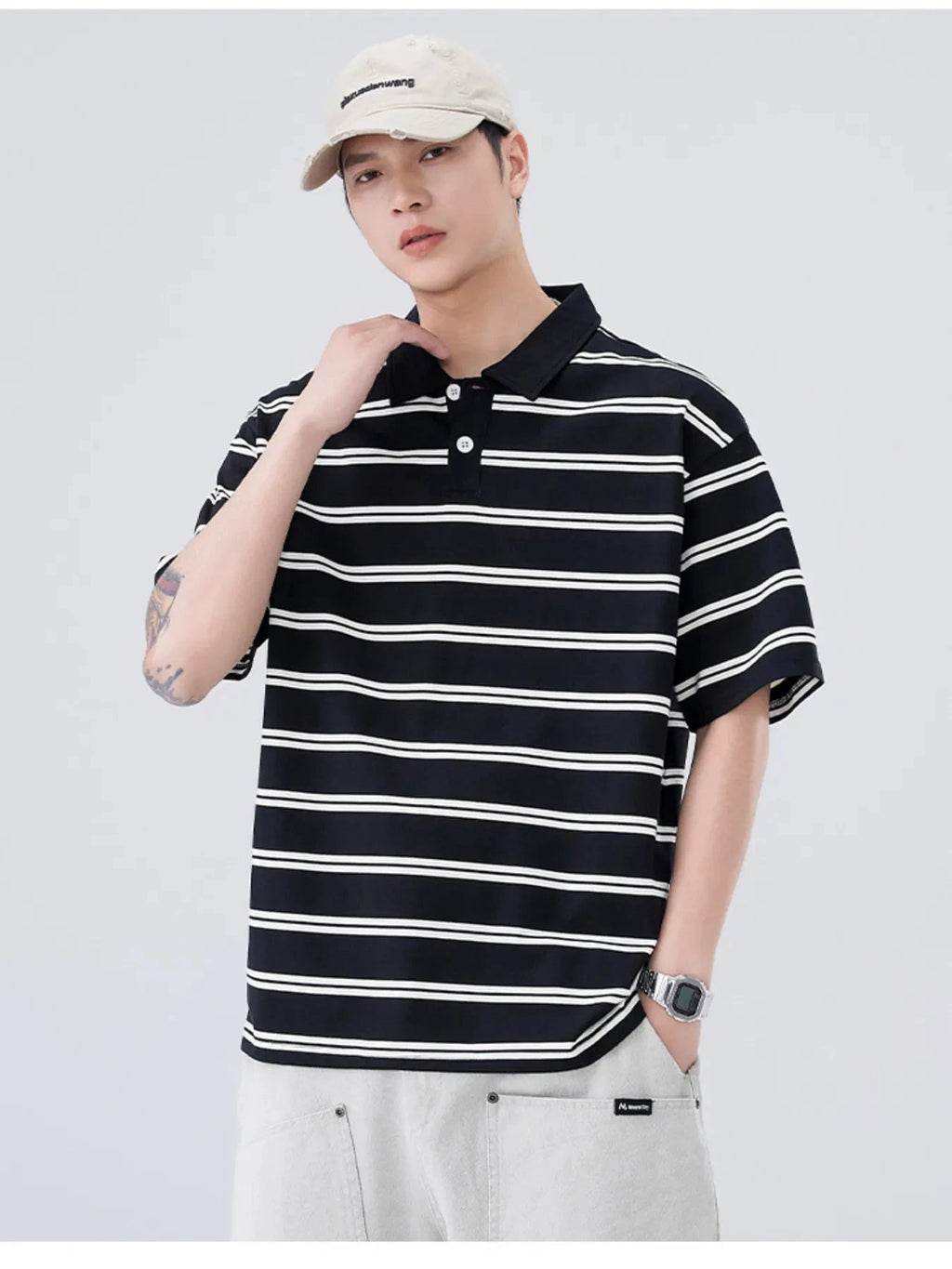 IREP Stealth Wealth Saanvi Striped Polo Shirt T-Shirt iRepBrand