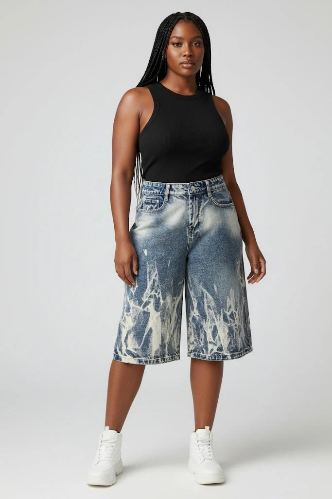 IREP Stealth Wealth Seiba Acid Wash Denim Shorts Shorts iRepBrand