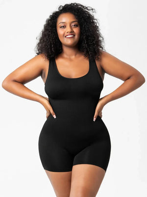 IREP Stealth Wealth Tavi Scoop Neck Wide Strap Shaping Romper Bodysuit Top iRepBrand