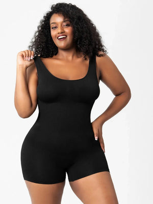 IREP Stealth Wealth Tavi Scoop Neck Wide Strap Shaping Romper Bodysuit Top iRepBrand