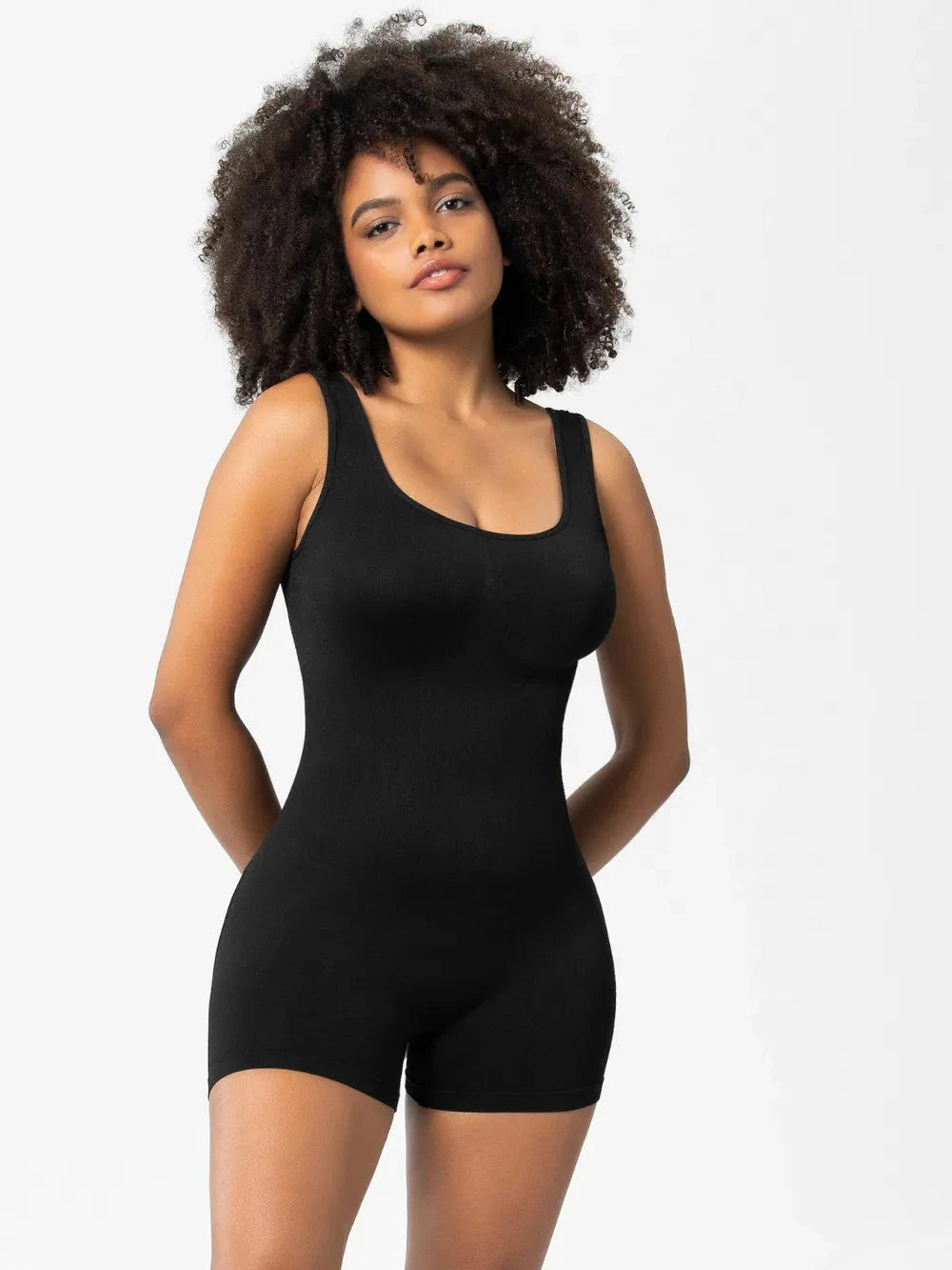 IREP Stealth Wealth Tavi Scoop Neck Wide Strap Shaping Romper Bodysuit Top iRepBrand