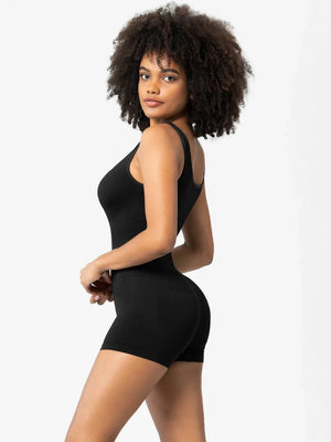 IREP Stealth Wealth Tavi Scoop Neck Wide Strap Shaping Romper Bodysuit Top iRepBrand