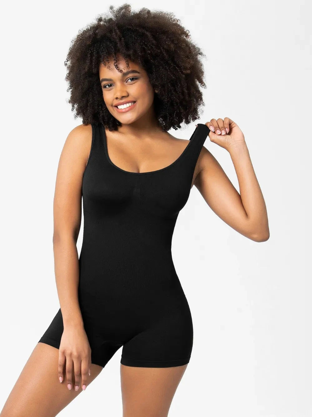 IREP Stealth Wealth Tavi Scoop Neck Wide Strap Shaping Romper Bodysuit Top iRepBrand