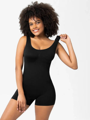 IREP Stealth Wealth Tavi Scoop Neck Wide Strap Shaping Romper Bodysuit Top iRepBrand