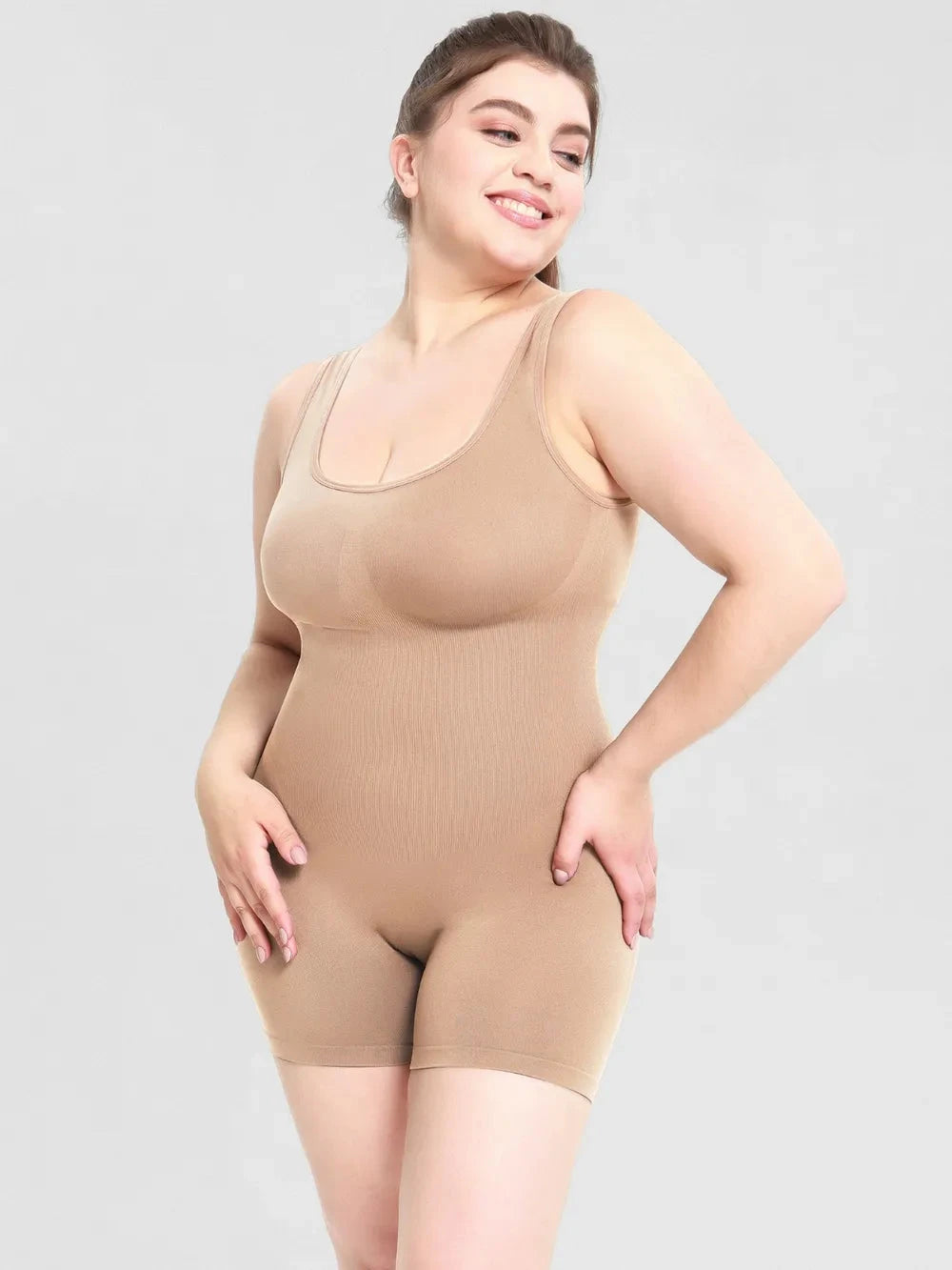 IREP Stealth Wealth Tavi Scoop Neck Wide Strap Shaping Romper Bodysuit Top iRepBrand