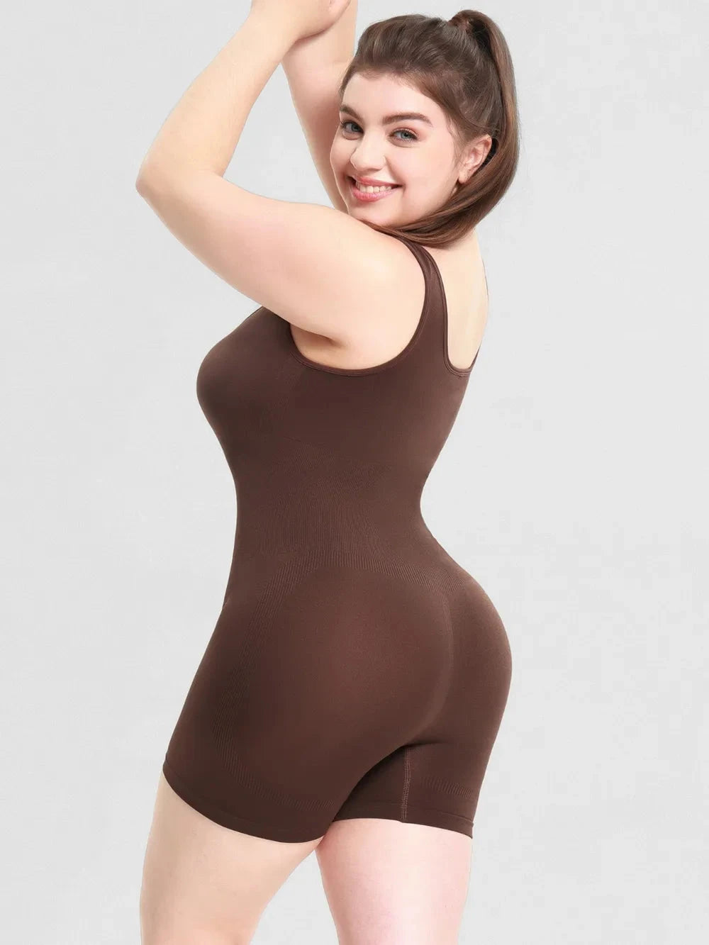 IREP Stealth Wealth Tavi Scoop Neck Wide Strap Shaping Romper Bodysuit Top iRepBrand